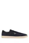 Prada Midnight Blue Re-nylon And Suede Sneakers In Blue