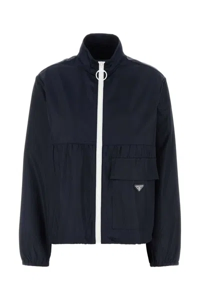 Prada Midnight Blue Re-nylon Jacket In Multi