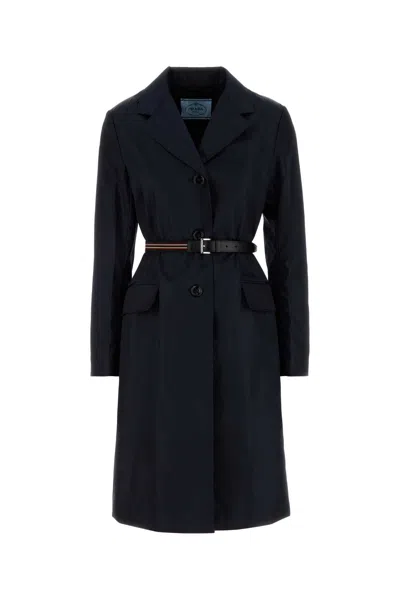 Prada Midnight Blue Re-nylon Trench Coat In Multi
