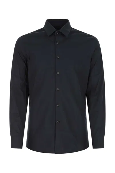 PRADA MIDNIGHT BLUE STRETCH POPLIN SHIRT