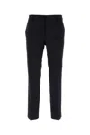 Prada Black Stretch Wool Pant In Dark Blue