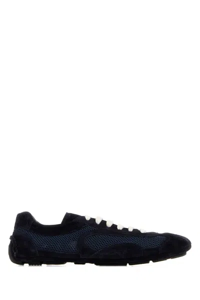 Prada Monte Carlo Leather And Mesh Low-top Sneakers In Multi