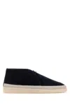 Prada Midnight Blue Suede Ankle Boots