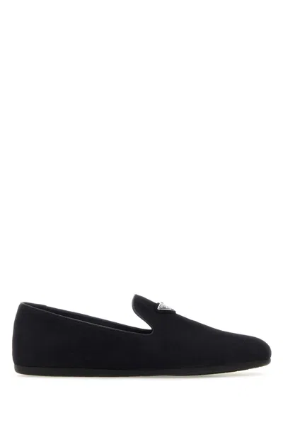 Prada Midnight Blue Suede Loafers
