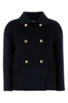 Prada Double-breasted Coat Coats And Trench Coats Blue In Blue