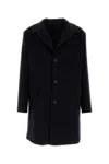 Prada Midnight Wool Blend Coat In Blue