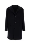 Prada Midnight Wool Blend Coat In Bleu