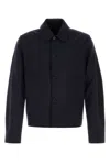 Prada Wool Blend Tailored Jacket Collared Design In Blue