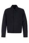 Prada Wool Blend Tailored Jacket Collared Design In Blue