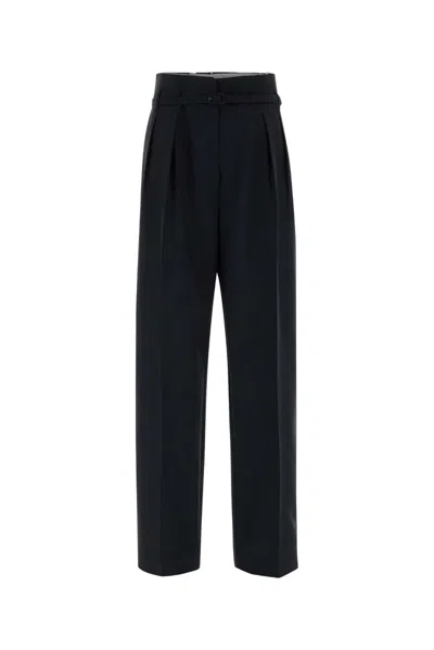 PRADA PRADA MIDNIGHT BLUE WOOL BLEND PALAZZO PANT