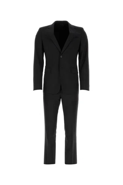 Prada Midnight Blue Wool Blend Suit In Black