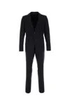 Prada Embroidered Wool Blend Suit In Blue