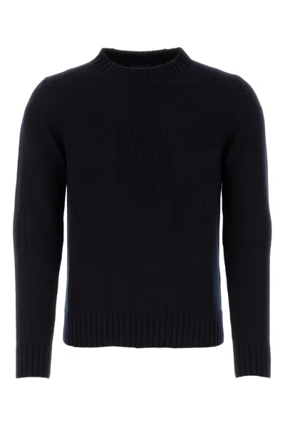 Prada Midnight Blue Wool Blend Sweater In Bleu
