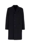 Prada Midnight Wool Blend Coat In Blue