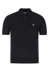 Prada Knit Polo T-shirt With Embroidered-logo