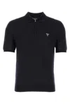 Prada Midnight Blue Wool Polo Shirt In Black