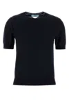 Prada Midnight Wool Short Sleeve Sweater