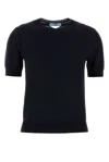Prada Midnight Wool Short Sleeve Sweater