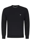 Prada Men's Wool Sweater With Logo In Dark Blue