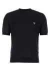 Prada Womens Black Brand-plaque Short-sleeved Cotton-jersey T-shirt In Animal Print