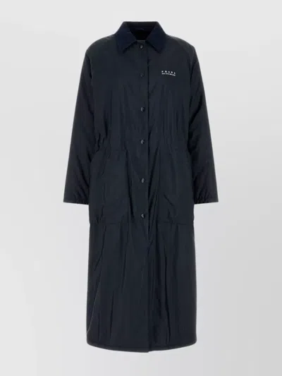 Prada Midnight Re-nylon Trench Coat In Brown