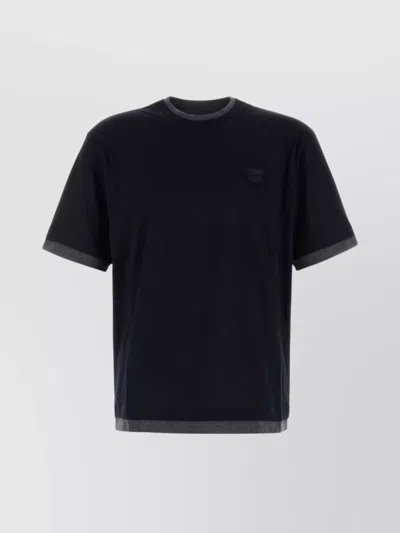 PRADA MIDNIGHT T-SHIRT WITH SHORT SLEEVES