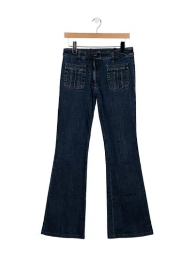 Pre-owned Prada Mid-rise Flared Jeans In Blue