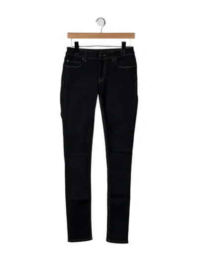 Pre-owned Prada Mid-rise Skinny Leg Jeans In Black