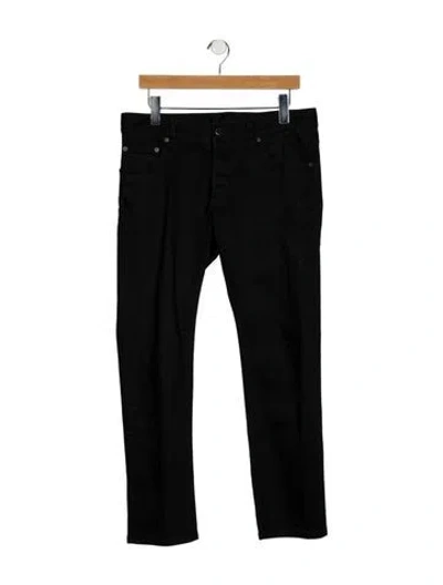 Pre-owned Prada Mid-rise Straight Leg Jeans In Black