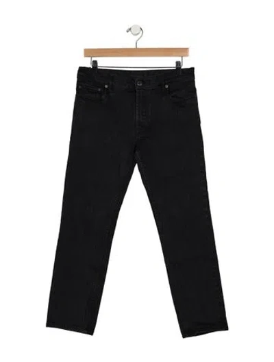Pre-owned Prada Mid-rise Straight Leg Jeans In Black