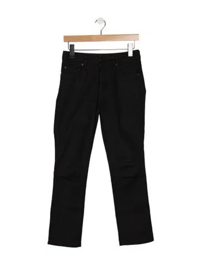 Pre-owned Prada Mid-rise Straight Leg Jeans In Black