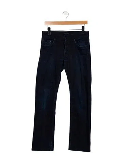 Pre-owned Prada Mid-rise Straight Leg Jeans In Blue