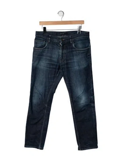 Pre-owned Prada Mid-rise Straight Leg Jeans In Blue