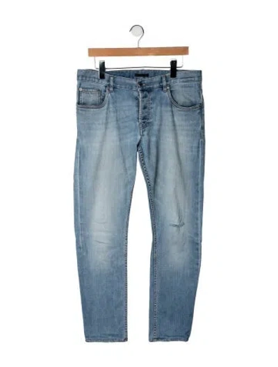 Pre-owned Prada Mid-rise Straight Leg Jeans In Blue