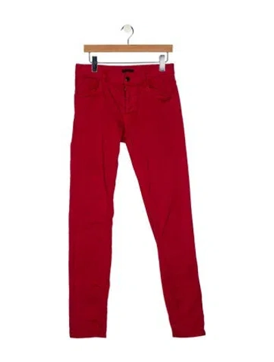 Pre-owned Prada Mid-rise Straight Leg Jeans In Red