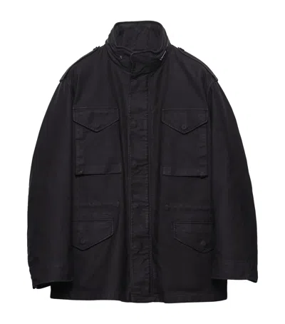 Prada Midweight Cotton-down Field Jacket In Black