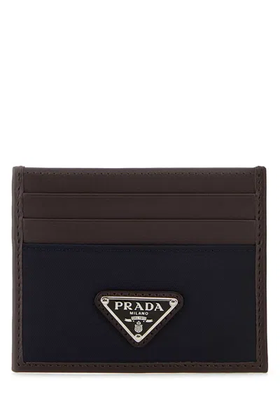 Prada Milano Card Case In Brown