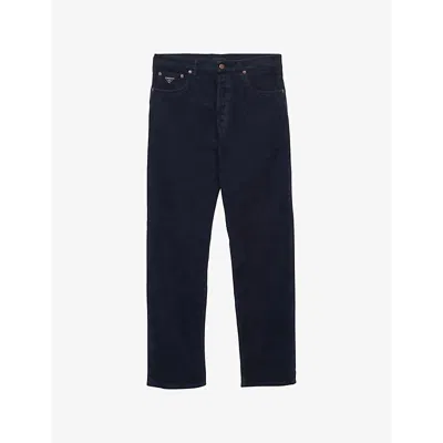 Prada Straight-leg Corduroy Jeans In Blue