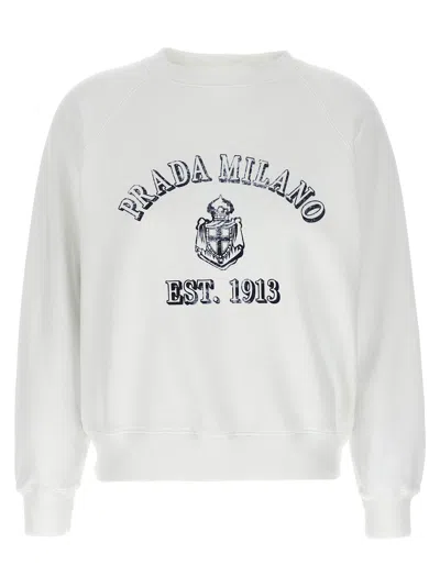 Prada Milano Est Sweatshirt In White