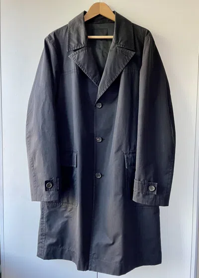 Pre-owned Prada Milano Lightweight Long Coat Jacket Size Xl/54-56 In Black
