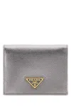 Prada Milano Wallet In Silver