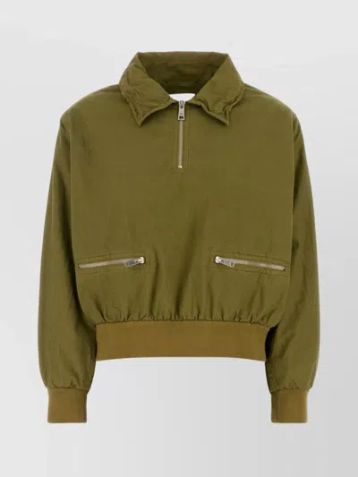 PRADA MILITARY COTTON JACKET WITH ZIP POCKETS