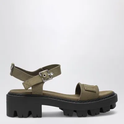 Prada Military Green Canvas Sandals