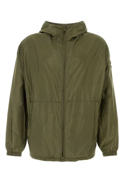 PRADA MILITARY GREEN HOODED LIGHTWEIGHT JACKET