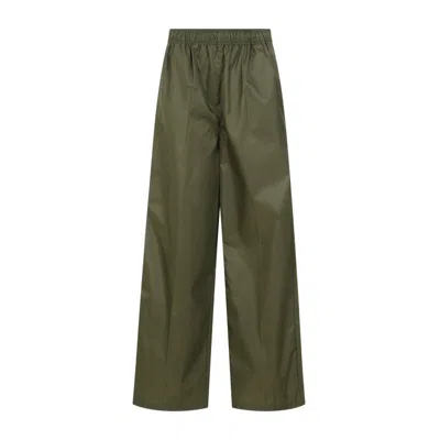 Prada Military Green Polyamide Trousers In Grey