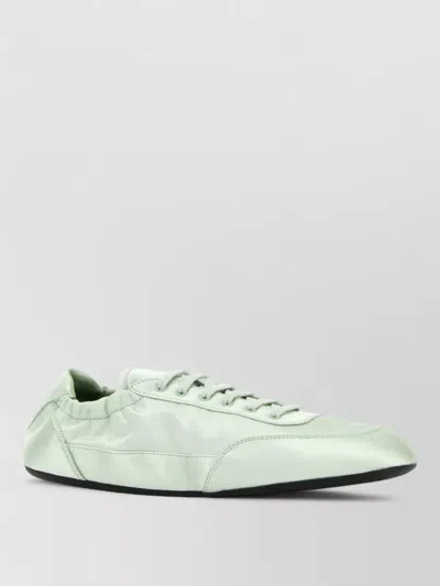Prada Mind Green Satin Collapse Sneakers