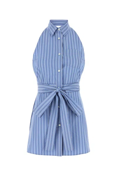 PRADA MINI ABITO IN POPELINE RICAMATO  DONNA