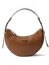 Prada Mini Arqué Shoulder Bag In Brown