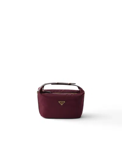 Prada Mini Bag Aus Re-nylon In Burgundy