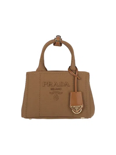 Prada Mini Logo-embossed Tote Bag